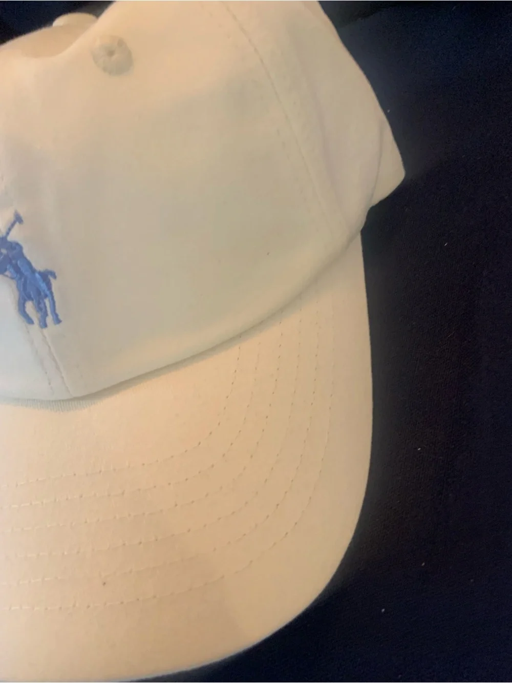 Ralph Lauren Cream Cap with Blue Polo Logo - Picture 6 of 13